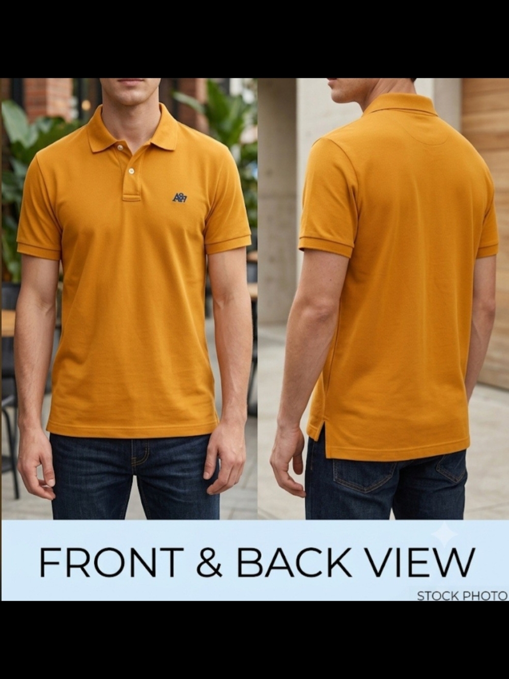 Aeropostale Men's Mustard Yellow Polo Shirt Sz L AB7 Logo 100% Cotton